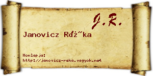 Janovicz Réka névjegykártya
